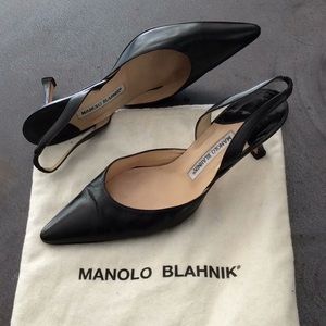 Manolo Blahnik kitten sling backs